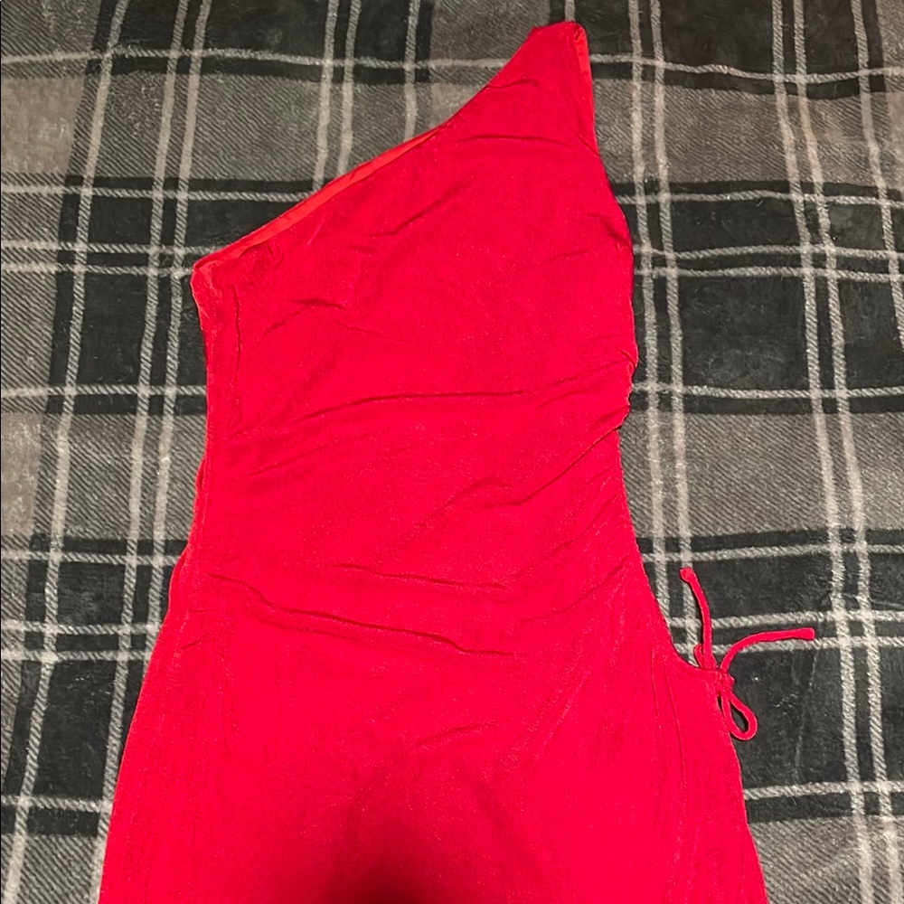 Superdown Red One-Shoulder Dress